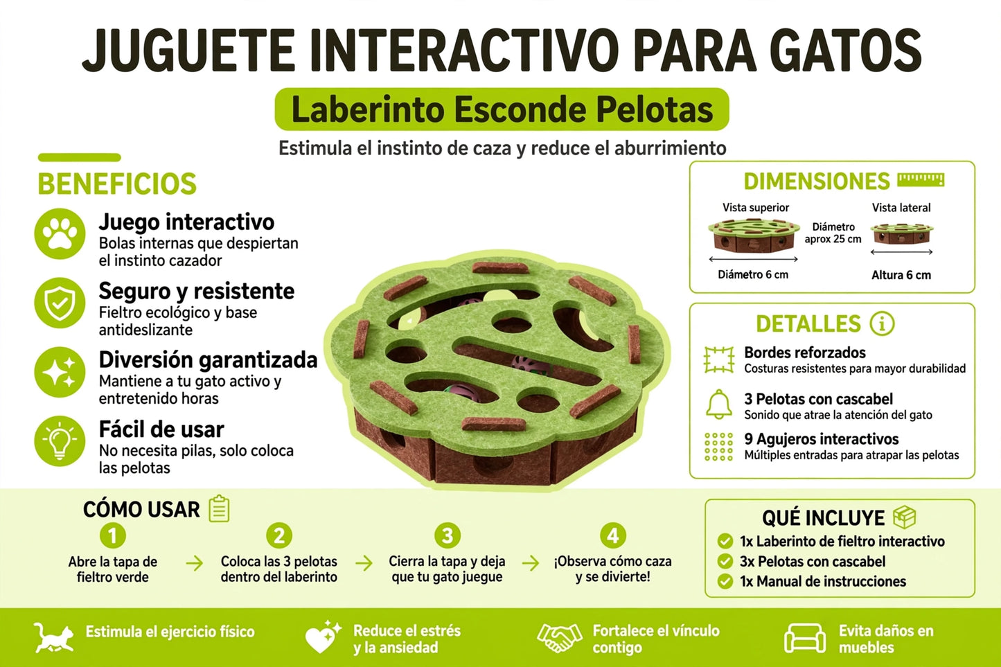 Caja Laberíntica para Gatos