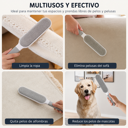 Cepillo Quitapelos Reutilizable de Doble Cara para Mascotas y Hogar