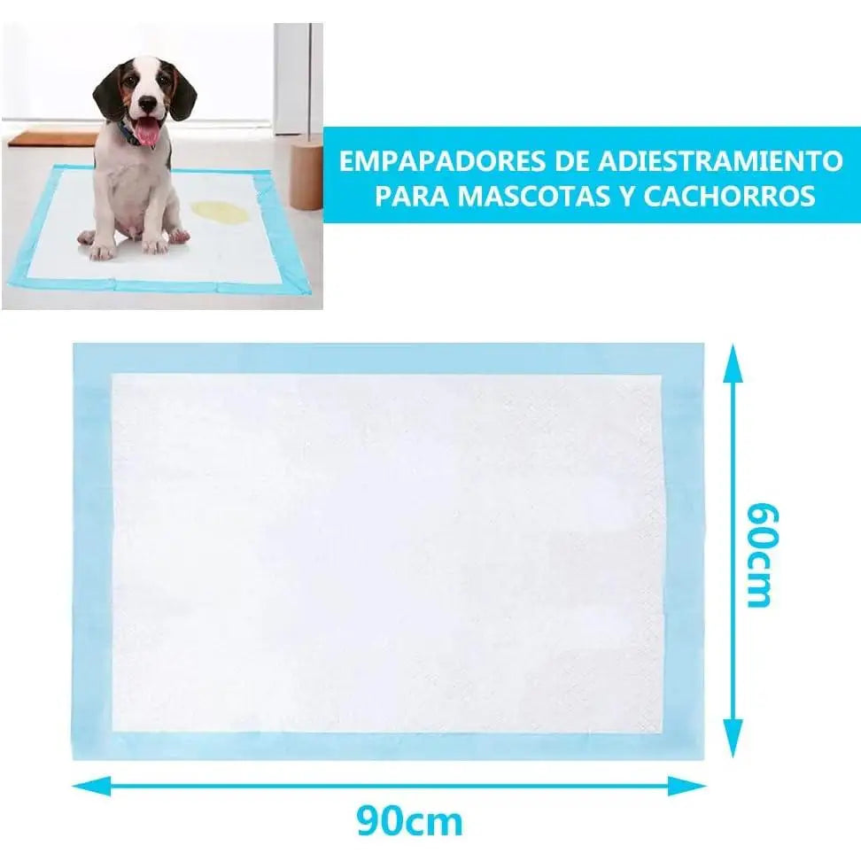 Disposable Puppy Training Pads for Dogs and Cats, Super Absorbent Pee Pads made of High-Density Cellulose and Polymer, Leak Proof and Non-Slip, Ideal for Housebreaking and Odor Control.