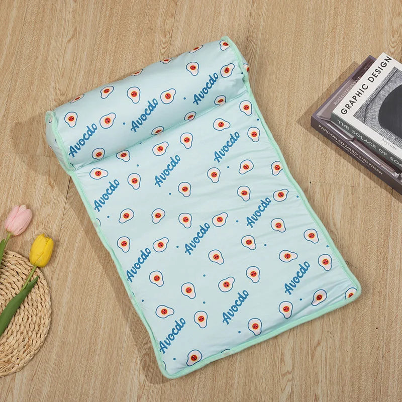 Summer Ice Silk Pet Cooling Mat Portable Heat Relief Cushion Non Slip Washable Cool Sleeping Pad Universal Dog Cat Bed Anti Heat