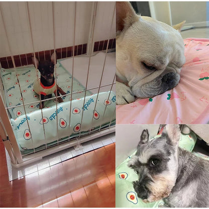 Summer Ice Silk Pet Cooling Mat Portable Heat Relief Cushion Non Slip Washable Cool Sleeping Pad Universal Dog Cat Bed Anti Heat