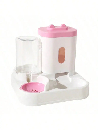 1-Pack Automatic Gravity-Fed Cat Water Dispenser & Feeder - Spill-Proof Large Capacity One-Piece Design,
