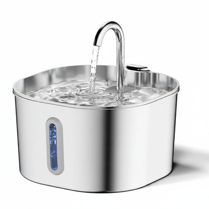 Fuente de Agua Automática de Acero Inoxidable 2,2L para Gatos y Perros