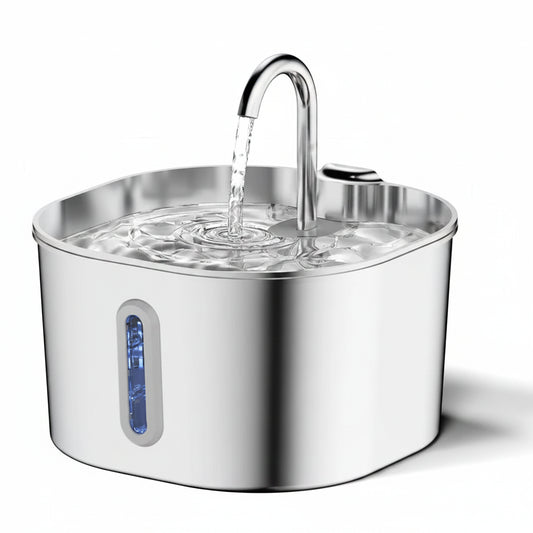 Fuente de Agua Automática de Acero Inoxidable 2,2L para Gatos y Perros
