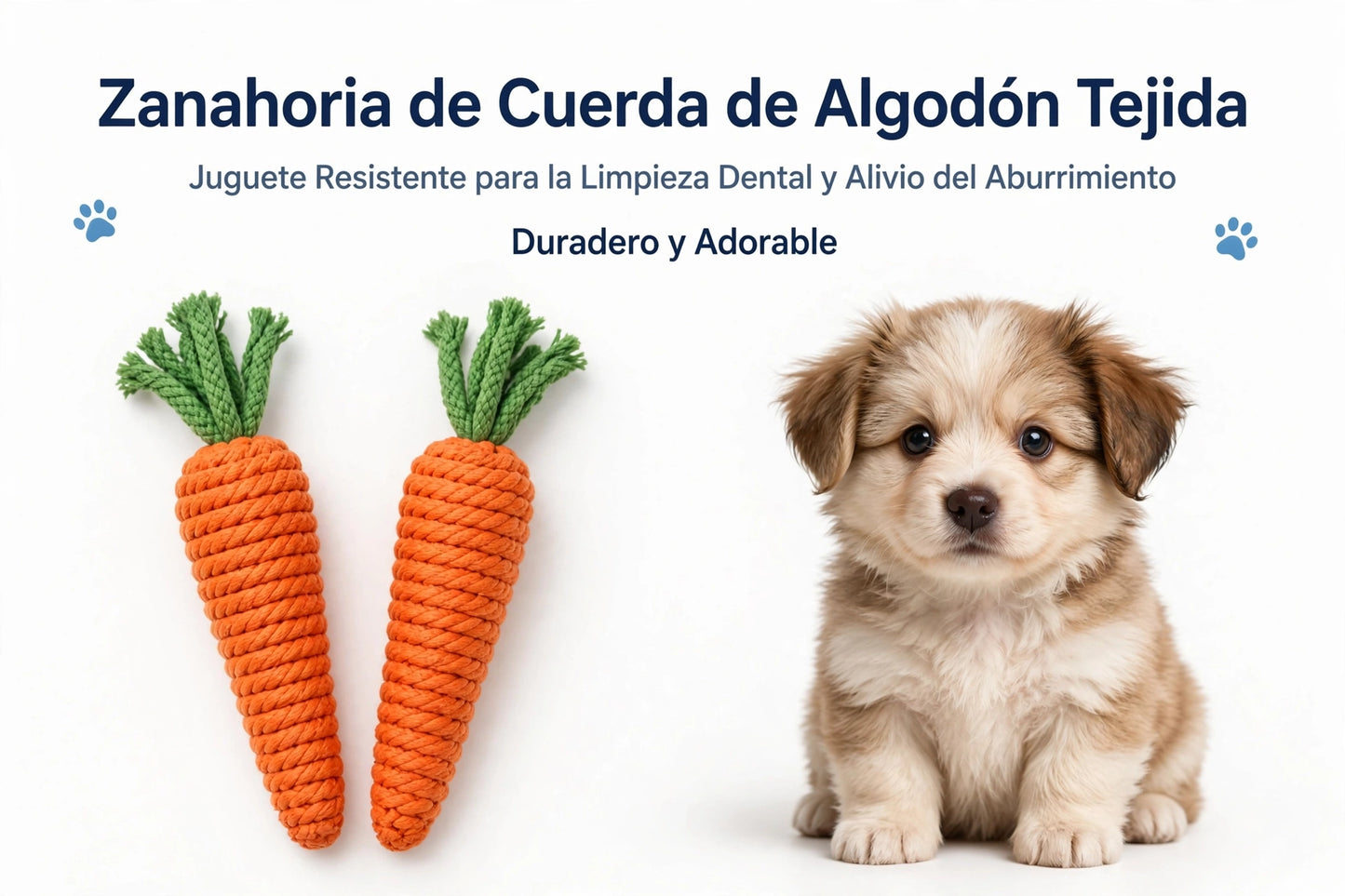 Juguete Zanahoria Cuerda Perro Pequeño Limpieza Dental